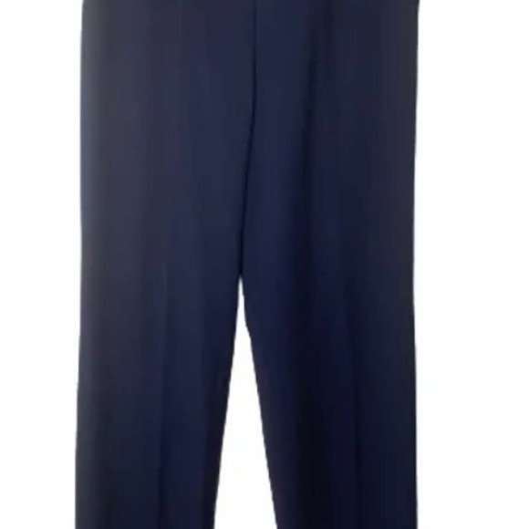 Coldwater Creek Dress Pants 12P Navy Blue Straight Leg Classic Fit Side Zip - Picture 1 of 5